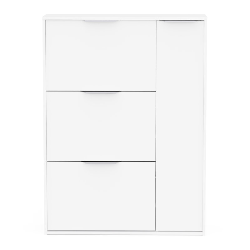 12 Pair Shoe Storage Cabinet, Matt White
