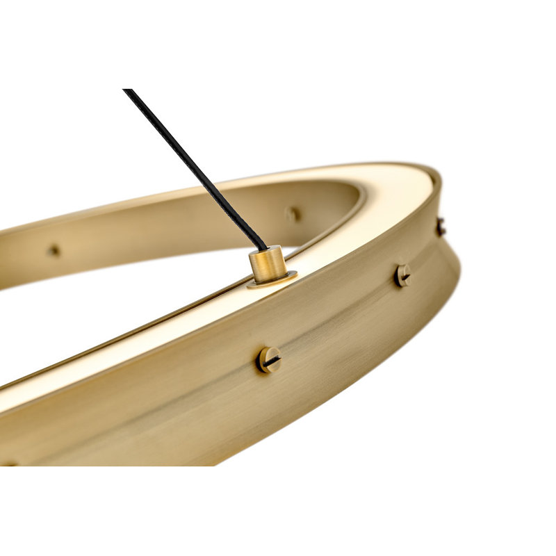 Althea Lacquered Brass LED Ring Chandelier with Etched Diffuser