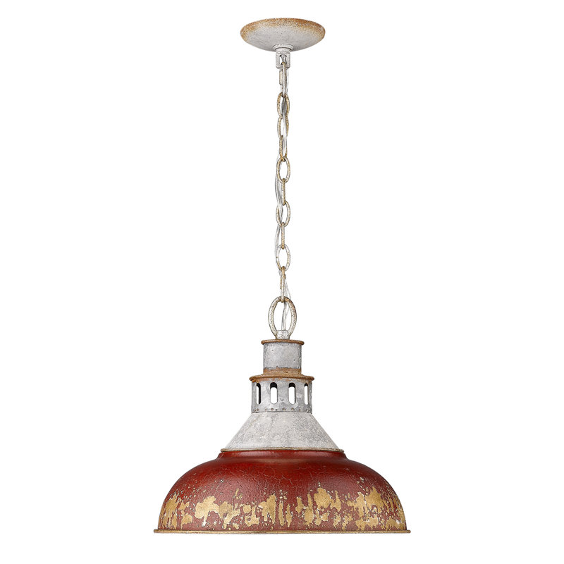 Luminaire suspendu 1 lumière à intensité variable Mercado, Rouge antique