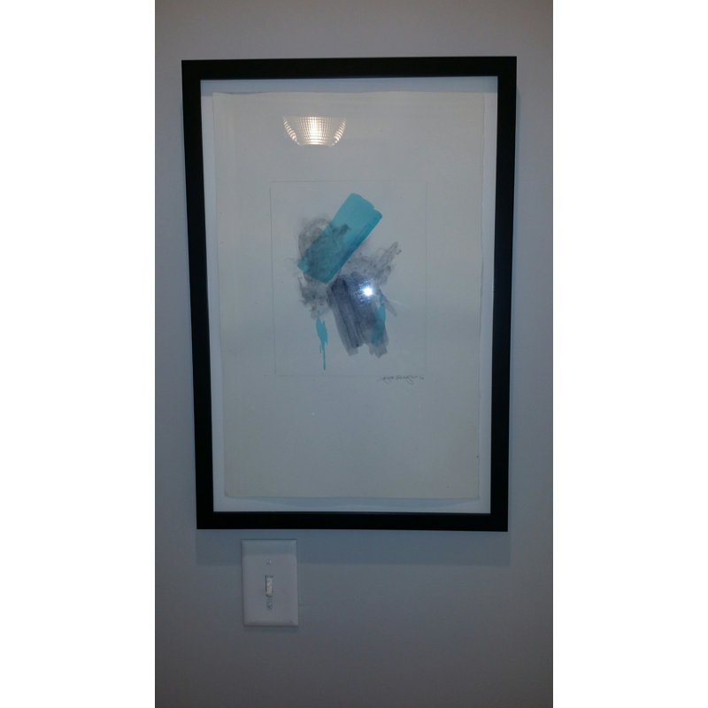 Turquoise Graphite Framed Painting