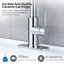 Robinet de lavabo de salle de bain monocommande à grande arche avec douchette extractible et bonde escamotable-113246317