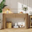 Console avec 2 tiroirs et tablette inférieure, table d'entrée en bois avec glissières en métal-476488318