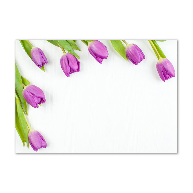 Purple Tulips - No Frame Print on Canvas