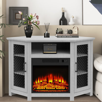 Meuble télé de coin avec foyer pour téléviseur de 55 po ou moins Clotile