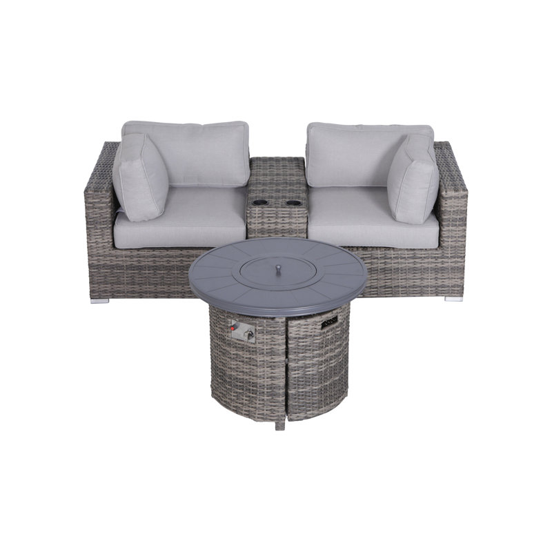 Biles Gray Fully Assembled 4 Piece Seating Group With Cushions