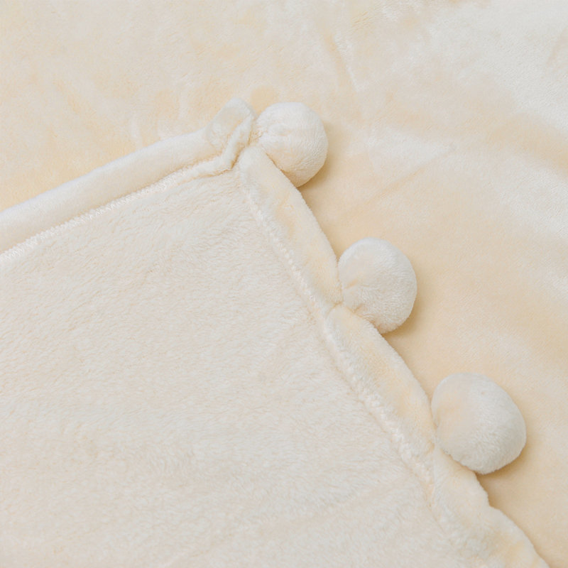  Couverture en molleton flanelle, Blanc antique, L 50 po x L 60 po