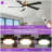 Karlena 52" ABS Blades Ceiling Fan with Light, Remote, Reversible DC Motor, 6-Speed, 3-Color Dimmable, Timer & Memory-1618840098