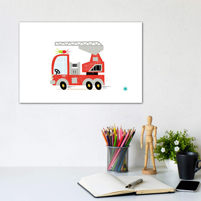 Fire Fire - impression d'art graphique, Pas de tapis, Toile tendue, H 8 po x l 12 po x P 0,75 po