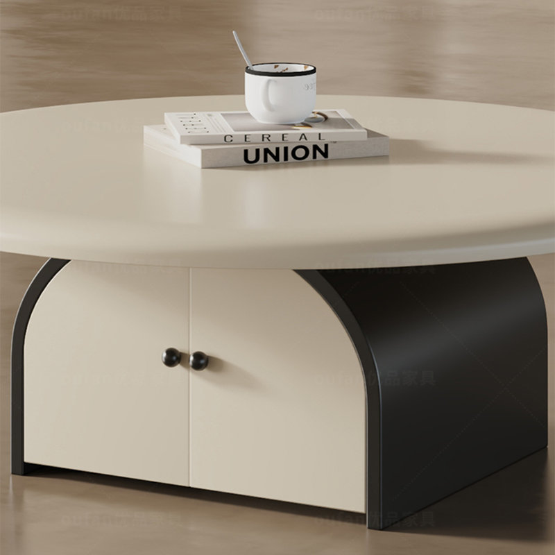 Table basse ronde de style crème