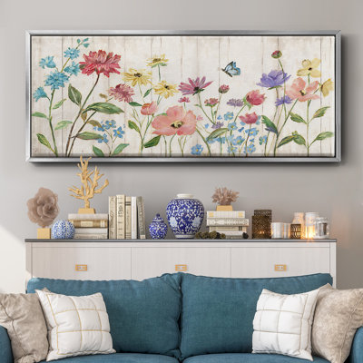 Wildflower Flutter On- Framed Canvas