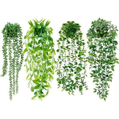 4-pack Artificial Hanging Plants