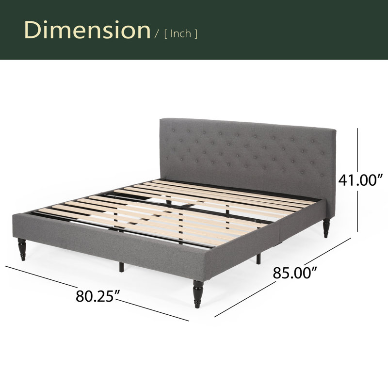 UPHOLSTERY BED, King, Charcoal Gray