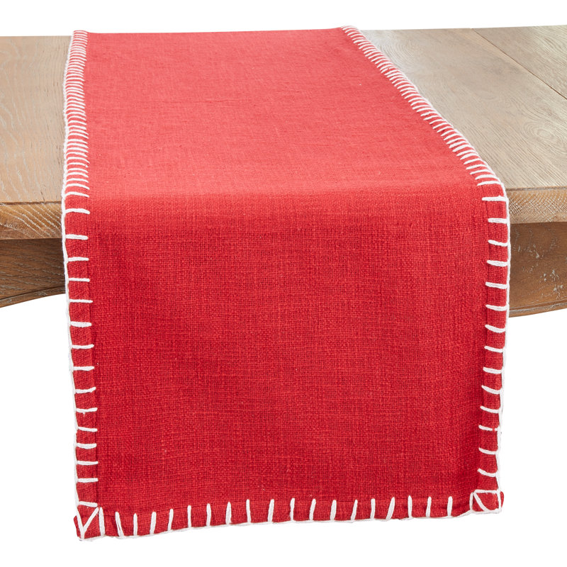 Geometric Table Runnner, Red