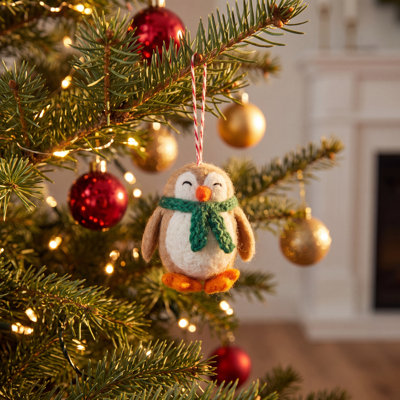 Felted Festive 3" Penguin Ornament