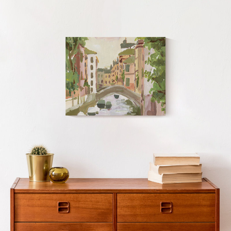 Canal européen sur toile, H 11 po x l 14 po x P 1,25 po