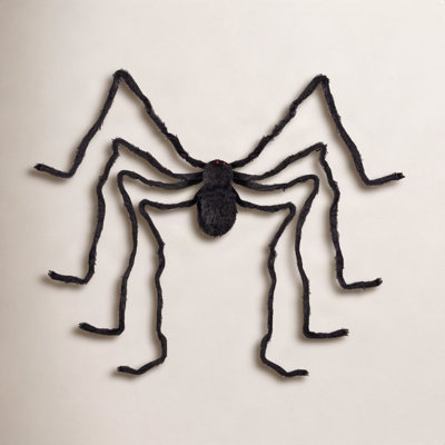 90in Fabric Black Spider With Adjustable Legs