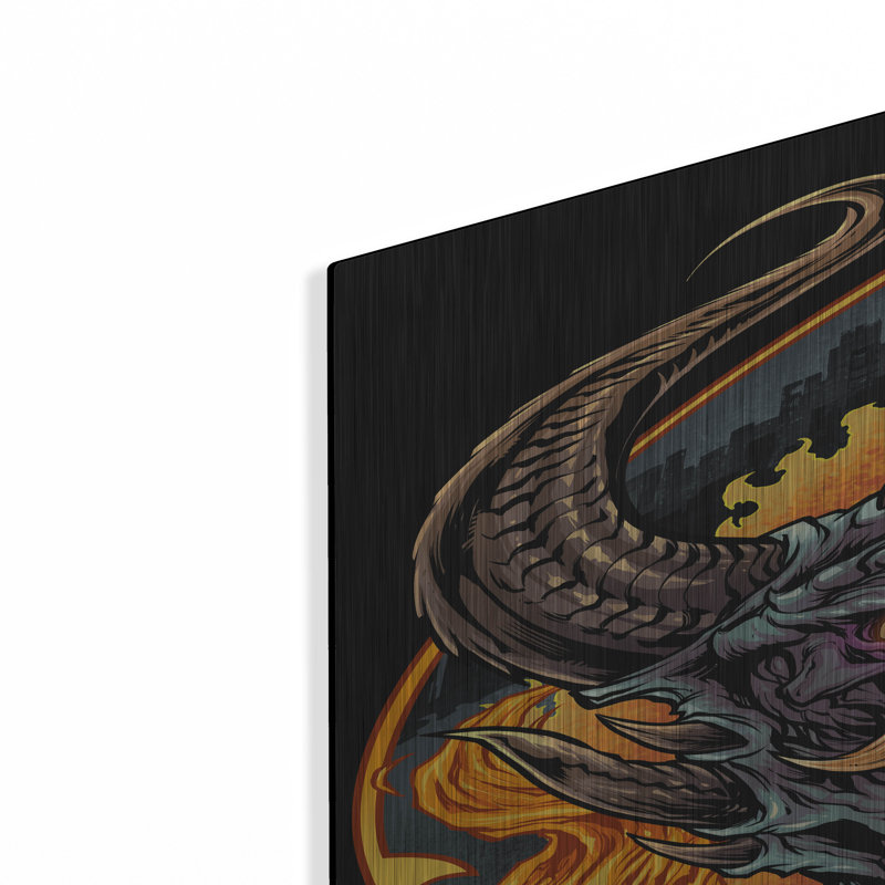 «Demon Face And Fire Skulls» par Flyland Designs, H 36 po x l 24 po