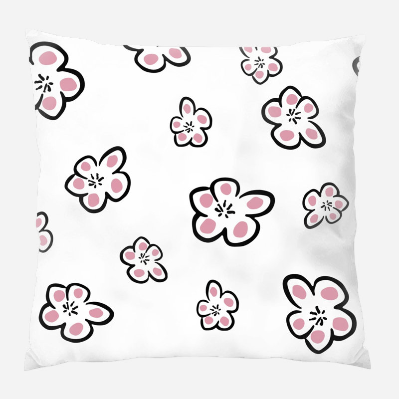 Coussin décoratif prune, Blanc / rose, Intérieur