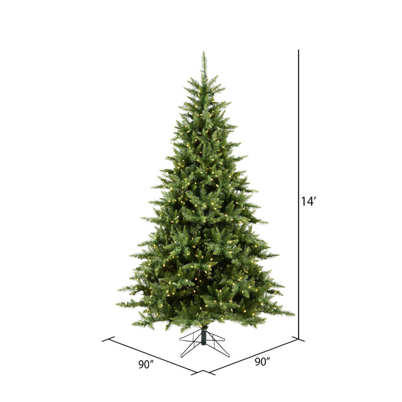 Camdon Lighted Artificial Fir Christmas Tree, Warm White Dura-Lit® LED, 14' H