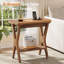 Table d'appoint en bois massif, table de bout à 2 niveaux avec rangement, table de chevet pour petits espaces, salon, chambre à coucher (vintage)