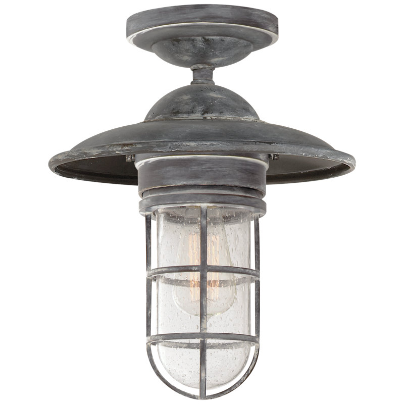 Marine 1 - Light Semi Flush Mount, Weathered Zinc