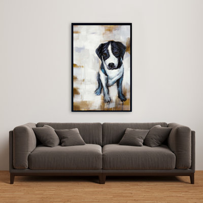 Sitting Dog Print On Canvas
