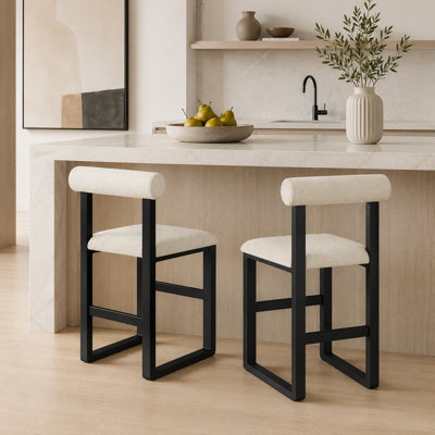 Brayden Upholstered Bar & Counter Stool with Wooden Sled Base