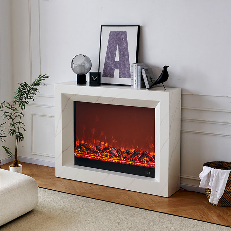 French-style simulated fire electric fireplace decorative insert for home use, 40.16"H x 47.24"W x 12.99"D