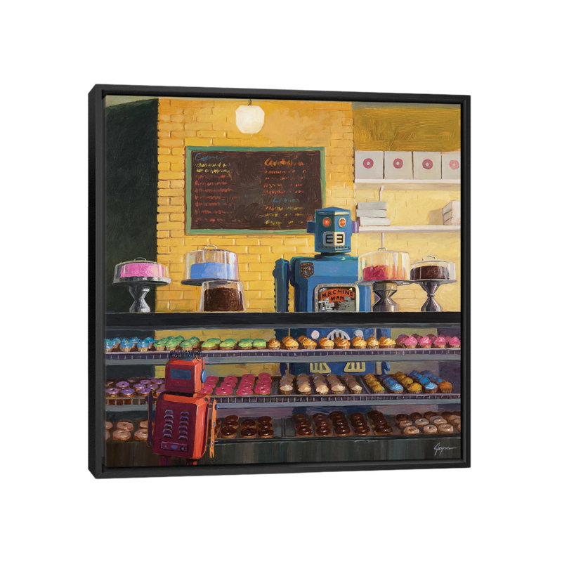 « decision » par eric joyner, impression sur toile, H 18 po x l 18 po x P 1,5 po, Toile avec cadre noir, Pas de tapis