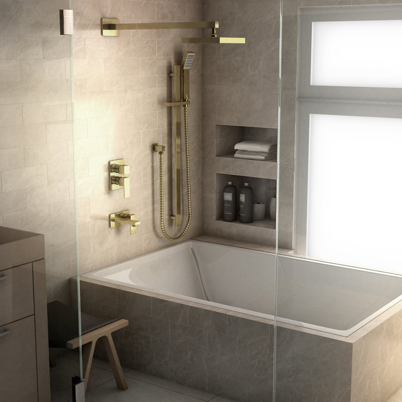 Bliss Complete Shower System with Rough-in Valve, Polished Gold