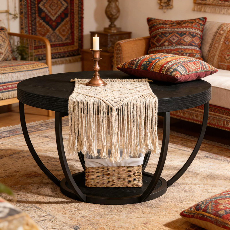 Round Chating Table,Central Table,2-Tier Coffee Table