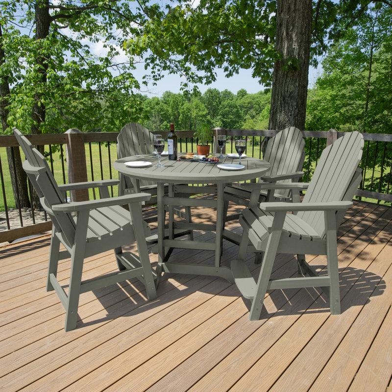 Anette 4-Person 48" Round, Counter-Height Dining Set, Green