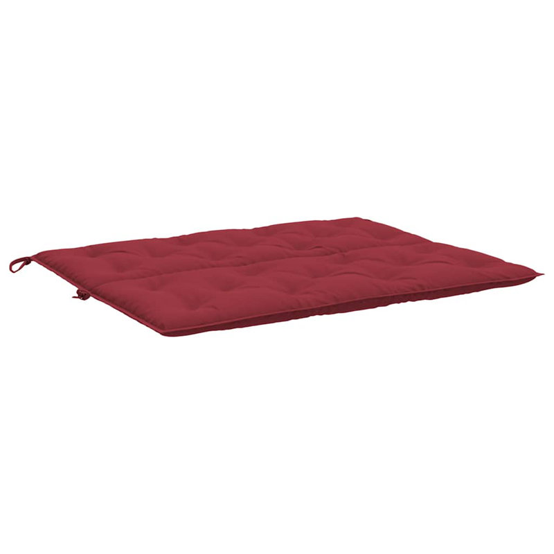 Garden Bench Cushion Set of 2 Wine Red Outdoor Garden Seating Cushions, Fabric - Wine Red, 19.7" H x 47.2" W x 1.1" D