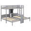Lit superposé multifonctionnel en bois avec bureau, tablettes de rangement, lampe de lecture-1677651261