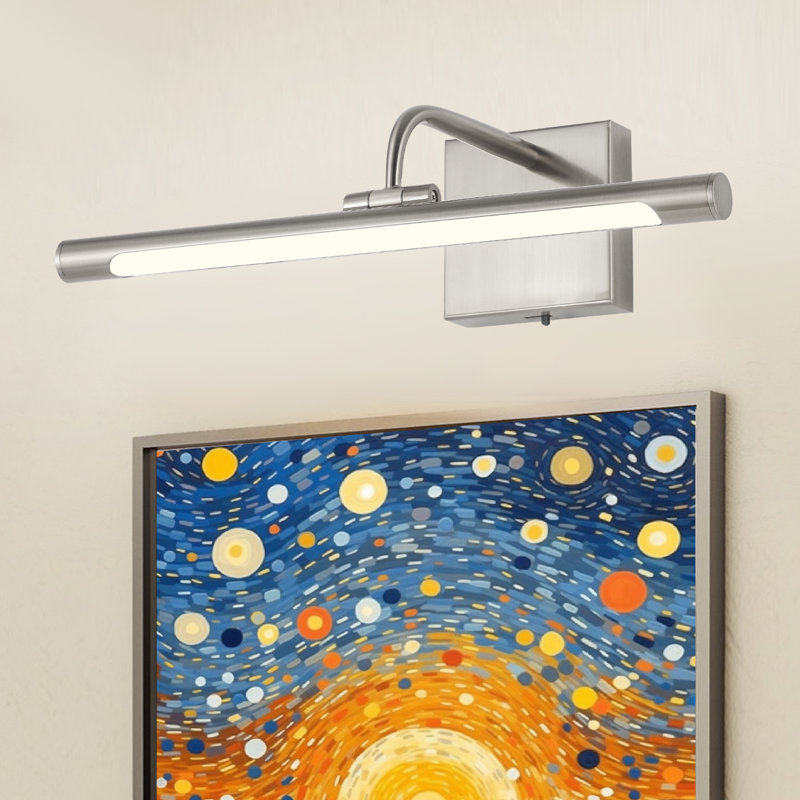 Lampe à DEL 1 lumière à intensité variable réglable 3000K / 4000K / 5000K, H 4,33 po x l 24 po x P 8,9 po, Nickel brossé