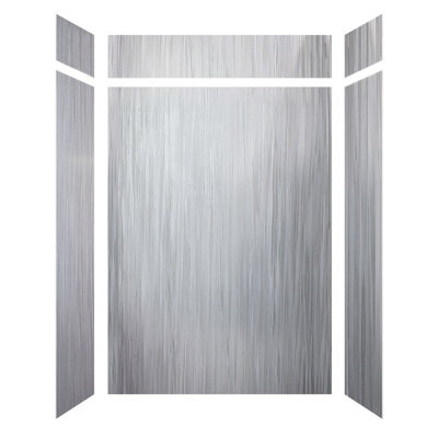 Ensemble de mur de douche à transition 6 pièces 60 po x 36 po x 84/12 po Transoli Lusso, gris glacier