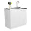 Armoire de lavabo utilitaire et de salle de lavage Napole avec évier intégré en acier inoxydable et tablettes de rangement intérieures-65624883