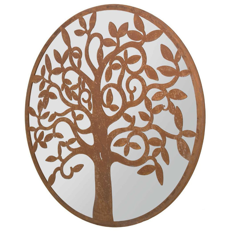 Edythe Wood Flat Wall Mirror