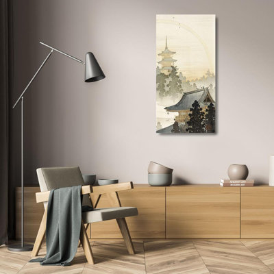 Lark Manor™ Koson, Ohara Gallery Wrapped Canvas Art Titled: Pagoda and rainbow 55144