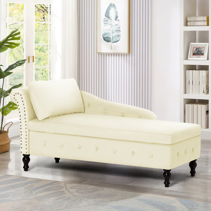 Chaise longue rembourrée Hayliegh, Beige