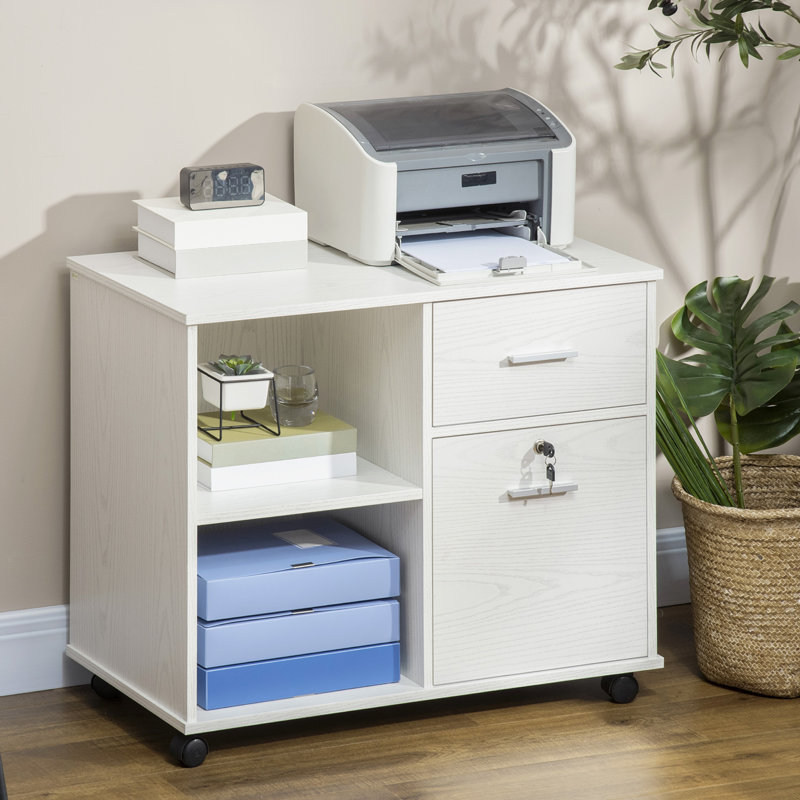 Kaveen 34'' Wide 2 -Drawer Mobile File Cabinet, White