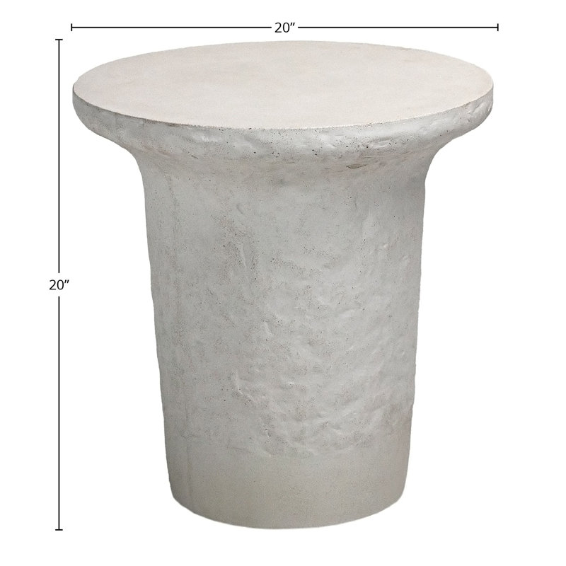 Alday Round Concrete Outdoor Side Table