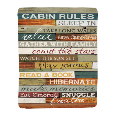 Jeté en sherpa Cabin Rules