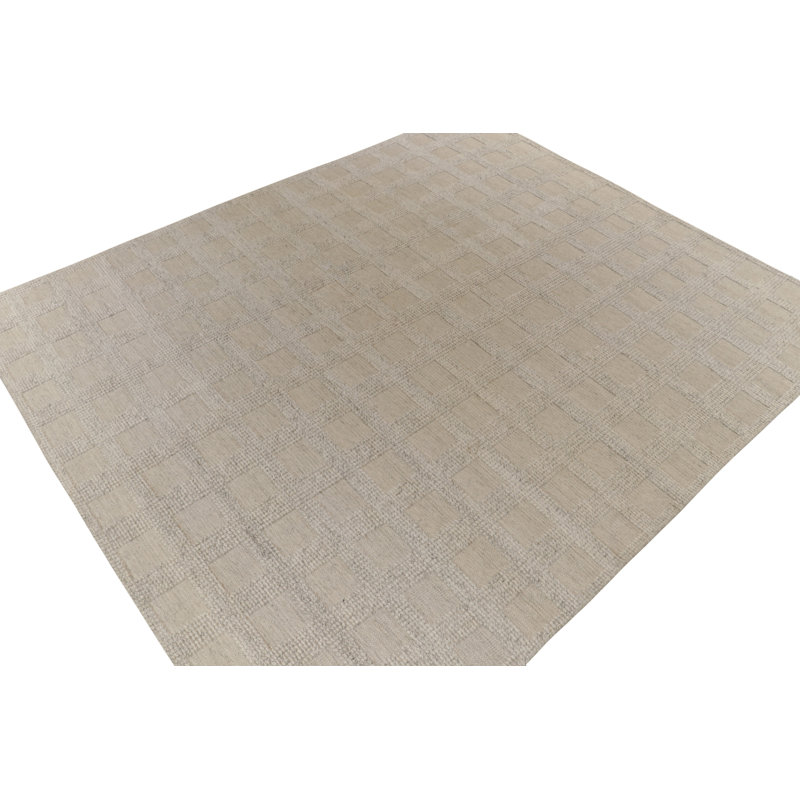 Scandinavian Wool Geometric Area Rug, Rectangle 10' x 14'