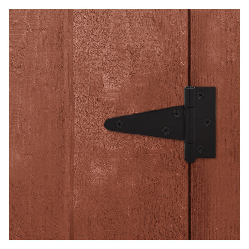 Porte de grange à charnière en T avec porte de grange en fer antirouille, noir, 4 po