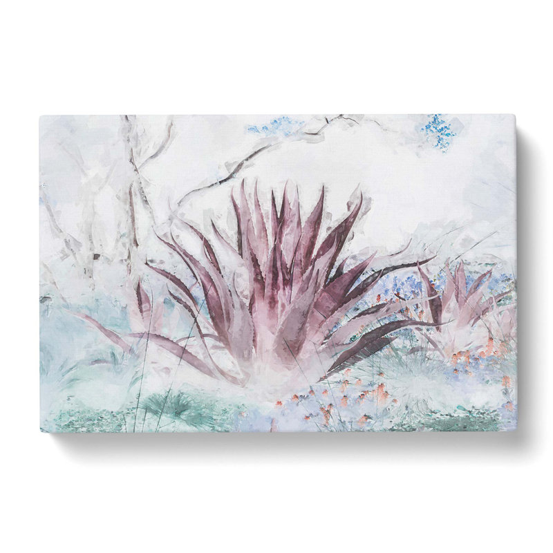 Wild Aloe Vera Succulent In Abstract - Wrapped Canvas Print, 35cm H x 50cm W x 3cm D