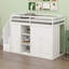 Lit mezzanine avec tablettes, armoires et tiroirs-1232381226
