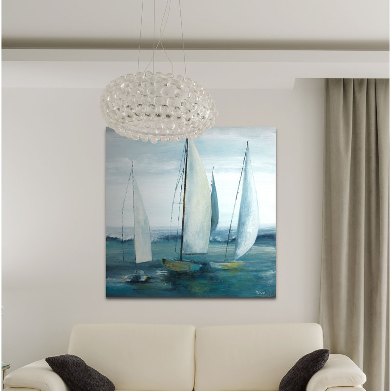 «Out to Sea», peinture, H 10 po x l 10 po x P 1,5 po, Toile tendue