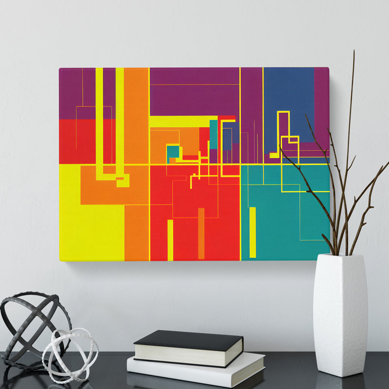 Enlivening Modern Abstract - Wrapped Canvas, 35cm H x 50cm W x 3cm D