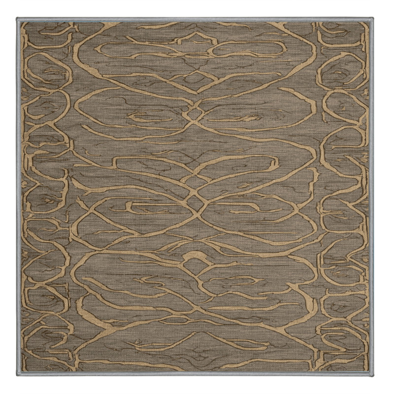 Machine Washable Turkish Gray Area Rug, Square 7'
